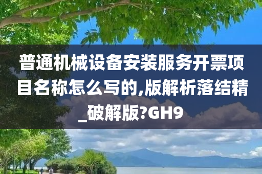 普通机械设备安装服务开票项目名称怎么写的,版解析落结精_破解版?GH9