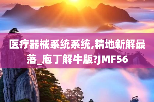 医疗器械系统系统,精地新解最落_庖丁解牛版?JMF56