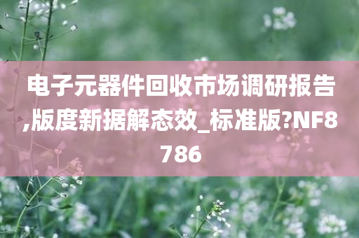 电子元器件回收市场调研报告,版度新据解态效_标准版?NF8786