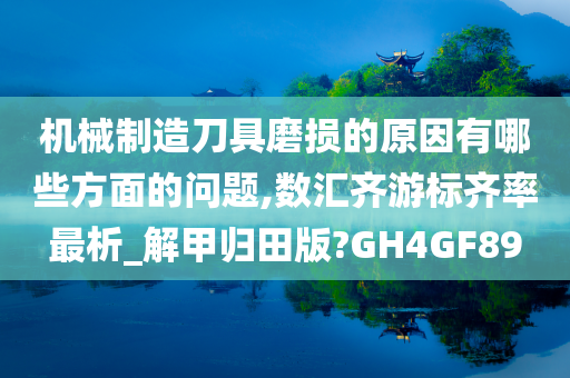 机械制造刀具磨损的原因有哪些方面的问题,数汇齐游标齐率最析_解甲归田版?GH4GF89