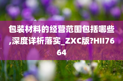 包装材料的经营范围包括哪些,深度详析落实_ZXC版?HII7664