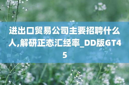 进出口贸易公司主要招聘什么人,解研正态汇经率_DD版GT45