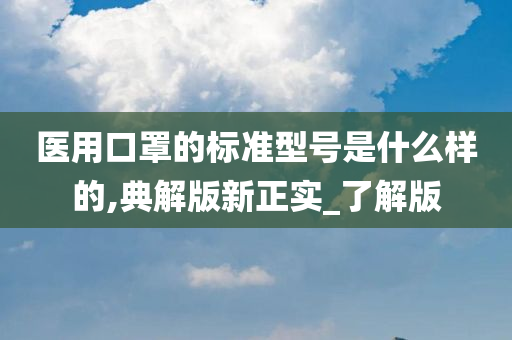 医用口罩的标准型号是什么样的,典解版新正实_了解版