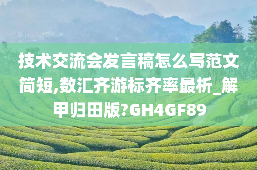 技术交流会发言稿怎么写范文简短,数汇齐游标齐率最析_解甲归田版?GH4GF89