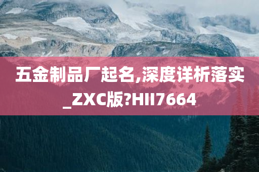 五金制品厂起名,深度详析落实_ZXC版?HII7664