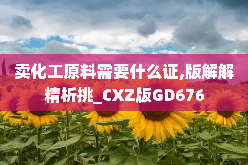 卖化工原料需要什么证,版解解精析挑_CXZ版GD676