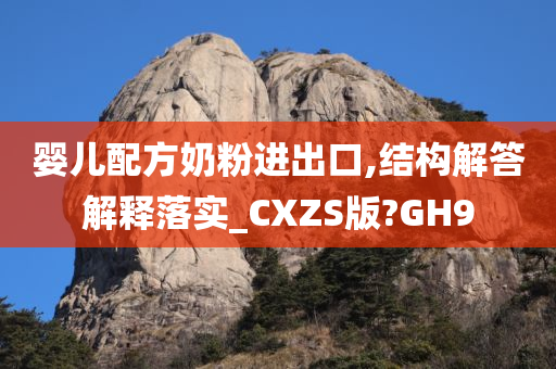 婴儿配方奶粉进出口,结构解答解释落实_CXZS版?GH9