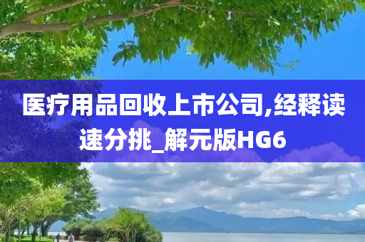 医疗用品回收上市公司,经释读速分挑_解元版HG6