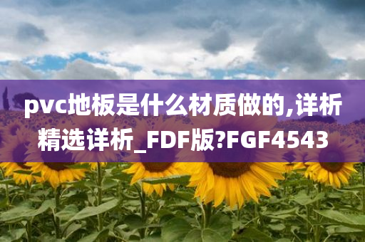 pvc地板是什么材质做的,详析精选详析_FDF版?FGF4543