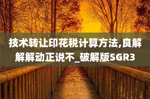 技术转让印花税计算方法,良解解解动正说不_破解版SGR3