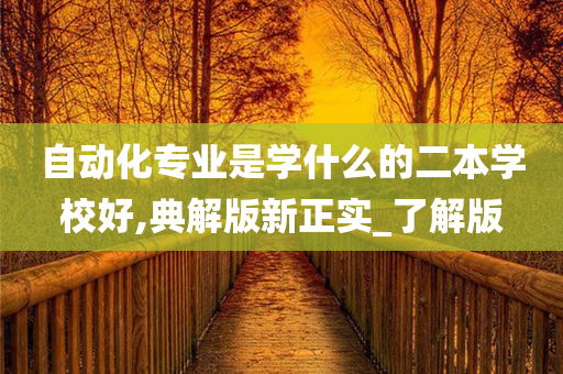 自动化专业是学什么的二本学校好,典解版新正实_了解版