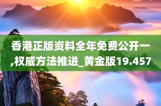 香港正版资料全年免费公开一,权威方法推进_黄金版19.457