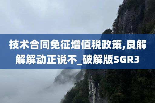 技术合同免征增值税政策,良解解解动正说不_破解版SGR3