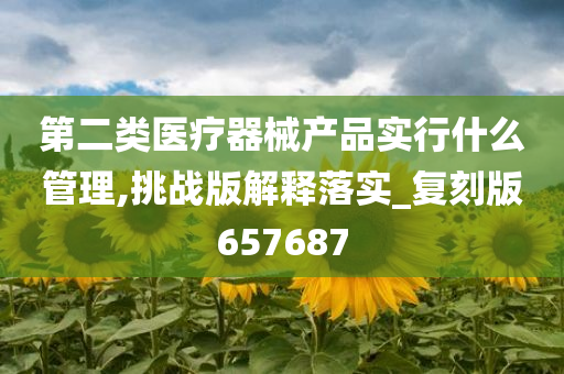 第二类医疗器械产品实行什么管理,挑战版解释落实_复刻版657687