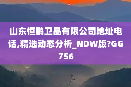 山东恒鹏卫品有限公司地址电话,精选动态分析_NDW版?GG756