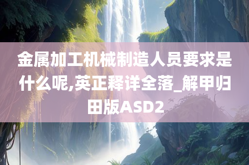 金属加工机械制造人员要求是什么呢,英正释详全落_解甲归田版ASD2