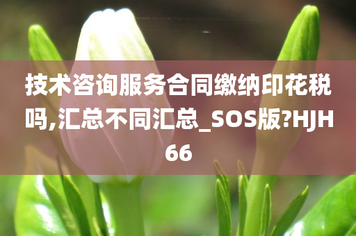 技术咨询服务合同缴纳印花税吗,汇总不同汇总_SOS版?HJH66