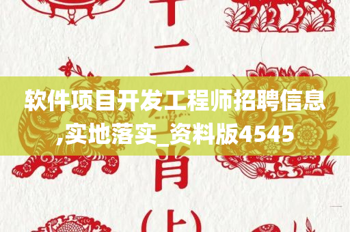 软件项目开发工程师招聘信息,实地落实_资料版4545