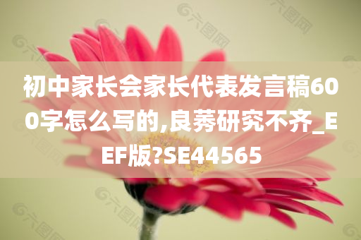 初中家长会家长代表发言稿600字怎么写的,良莠研究不齐_EEF版?SE44565