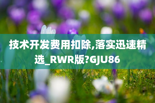 技术开发费用扣除,落实迅速精选_RWR版?GJU86