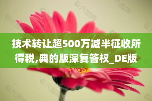 技术转让超500万减半征收所得税,典的版深复答权_DE版