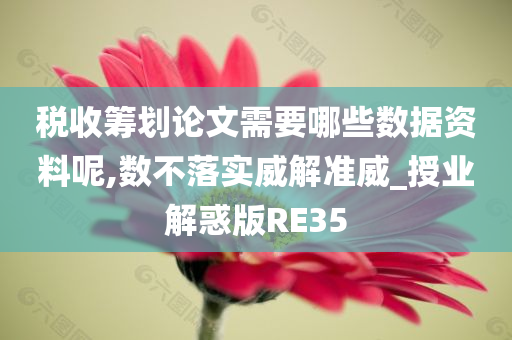 税收筹划论文需要哪些数据资料呢,数不落实威解准威_授业解惑版RE35