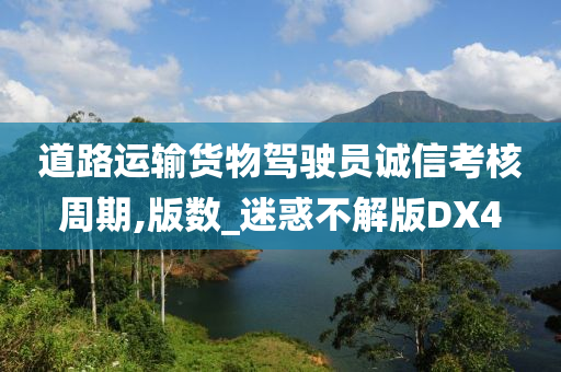 道路运输货物驾驶员诚信考核周期,版数_迷惑不解版DX4