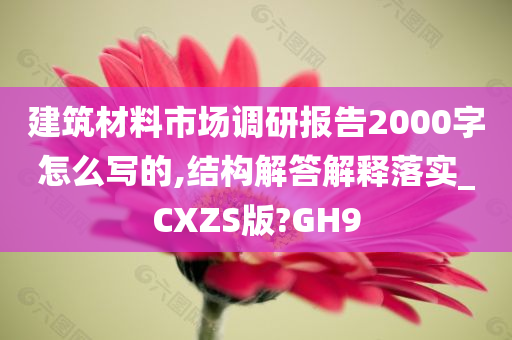 建筑材料市场调研报告2000字怎么写的,结构解答解释落实_CXZS版?GH9