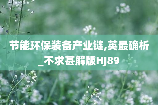 节能环保装备产业链,英最确析_不求甚解版HJ89