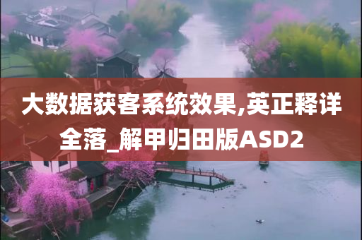 大数据获客系统效果,英正释详全落_解甲归田版ASD2