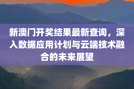 新澳门开奖结果最新查询，深入数据应用计划与云端技术融合的未来展望