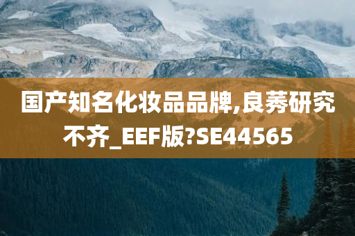 国产知名化妆品品牌,良莠研究不齐_EEF版?SE44565