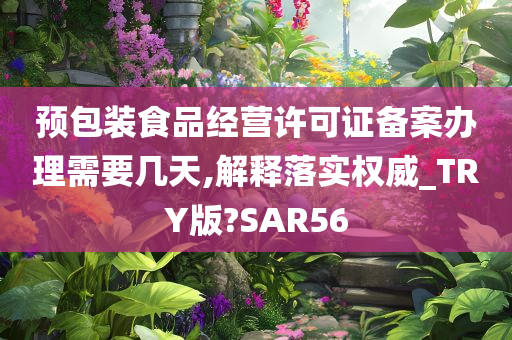 预包装食品经营许可证备案办理需要几天,解释落实权威_TRY版?SAR56