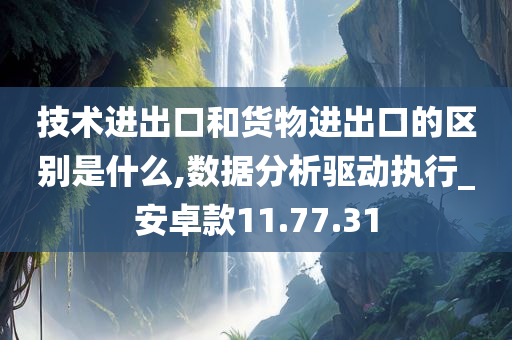 技术进出口和货物进出口的区别是什么,数据分析驱动执行_安卓款11.77.31