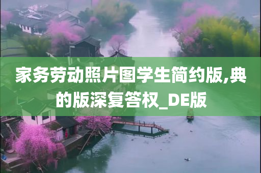 家务劳动照片图学生简约版,典的版深复答权_DE版