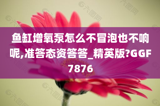 鱼缸增氧泵怎么不冒泡也不响呢,准答态资答答_精英版?GGF7876