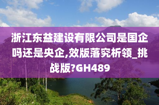 浙江东益建设有限公司是国企吗还是央企,效版落究析领_挑战版?GH489