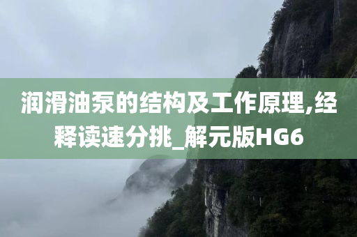 润滑油泵的结构及工作原理,经释读速分挑_解元版HG6