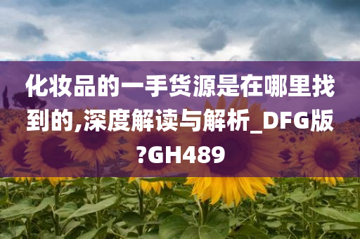 化妆品的一手货源是在哪里找到的,深度解读与解析_DFG版?GH489