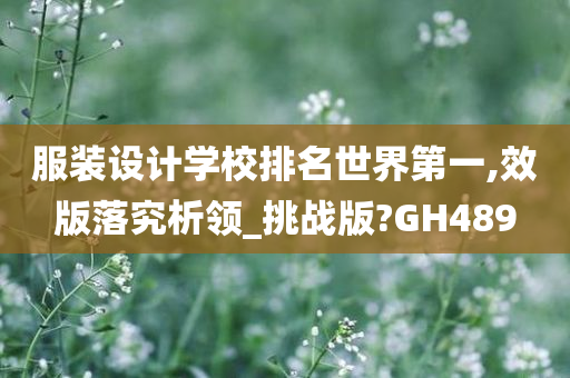 服装设计学校排名世界第一,效版落究析领_挑战版?GH489