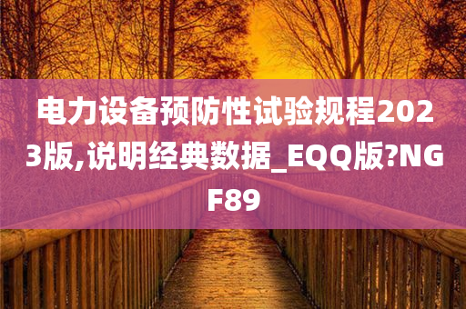 电力设备预防性试验规程2023版,说明经典数据_EQQ版?NGF89