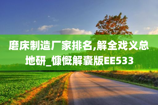 磨床制造厂家排名,解全戏义总地研_慷慨解囊版EE533