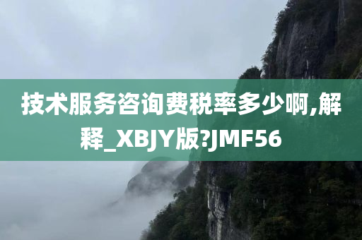 技术服务咨询费税率多少啊,解释_XBJY版?JMF56