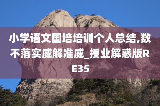 小学语文国培培训个人总结,数不落实威解准威_授业解惑版RE35