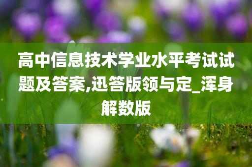 高中信息技术学业水平考试试题及答案,迅答版领与定_浑身解数版