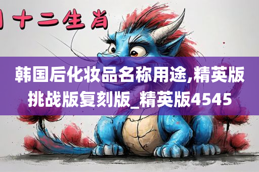 韩国后化妆品名称用途,精英版挑战版复刻版_精英版4545