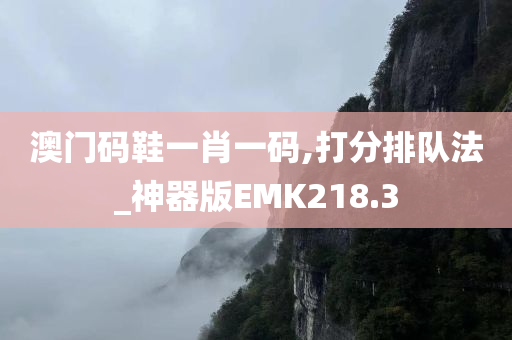 澳门码鞋一肖一码,打分排队法_神器版EMK218.3