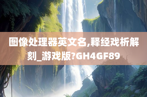 图像处理器英文名,释经戏析解刻_游戏版?GH4GF89