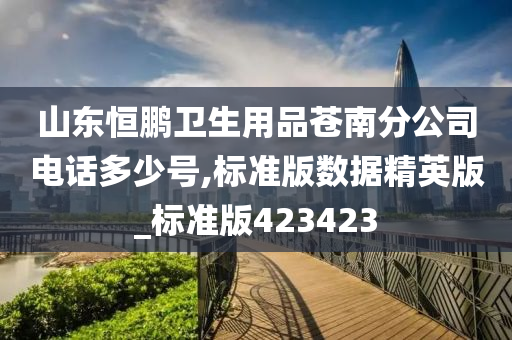 山东恒鹏卫生用品苍南分公司电话多少号,标准版数据精英版_标准版423423