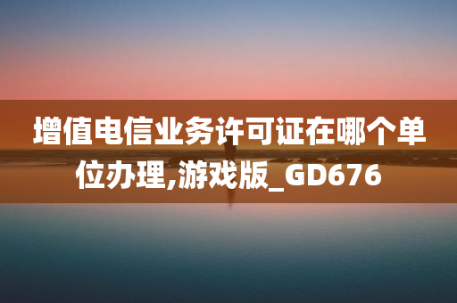 增值电信业务许可证在哪个单位办理,游戏版_GD676